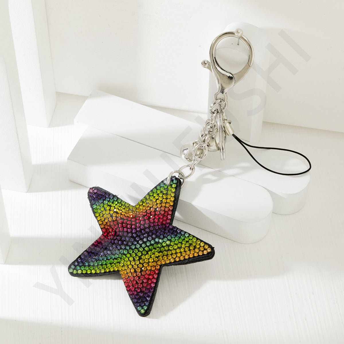 Wholesale 10PCS Rainbow Hot Diamond Alloy Keychains